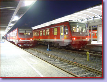 Bahnhof Bayreuth Dieseltriebzug der Baureihe BR VT 628