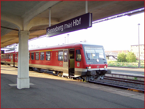 Baureihe BR 628 im Bahnhof Sonneberg